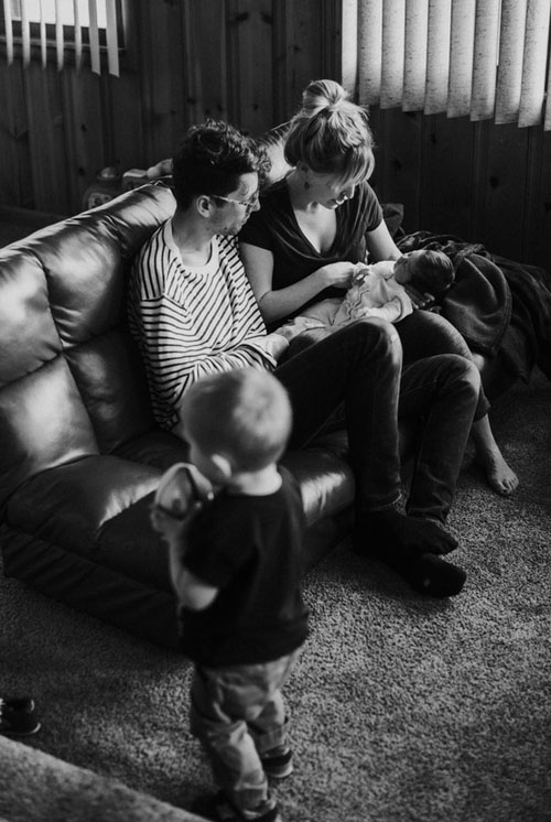 Picture of a family with small children